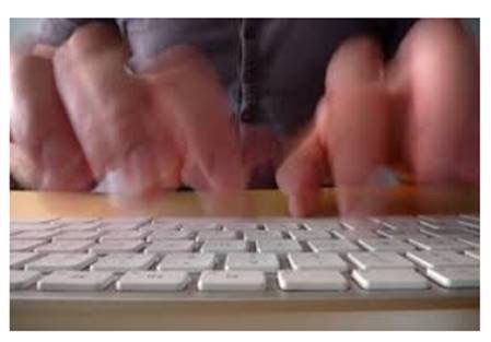 Fat fingers on computer keyboard